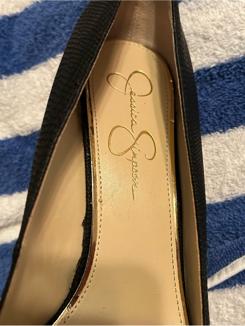 Jessica Simpson Black Textured Stiletto Pumps - Picture 7 of 8